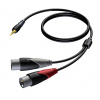 ProCab CLA712/3 - Profesionálny prepojovací audio kábel s konektormi 1x Jack 3.5mm Stereo 2x 2x XLR 3-pin Samec. Dĺžka 3m