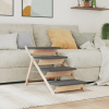 vidaXL Schody pre psa šedé 105x47 cm jedľové masívne drevo - Sivá - 32162-173353
