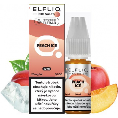 (Elf Bar Elfliq Salt) 10ml Peach Ice 20mg