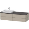 DURAVIT Happy D.2 Plus závesná skrinka pod umývadlo pod dosku (umývadlo vľavo), 4 zásuvky, 1600 x 550 x 408 mm, taupe matná lakovaná, HP4973L6060