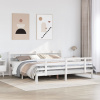 zahrada-XL Posteľný rám s čelom bez matraca biely 180x200 cm 3306860
