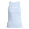 adidas Essentials Linear Slim Cotton Tank Top Womens Glow Blue M (12-14)
