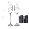 Dva Hearts svadobné poháre na šampanské - vrátane gravírovania písmom Parisienne