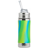 PURA Nerezová fľaša so slamkou 325ml, Zelená-aqua
