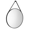 Aqualine STAGO zrkadlo guľaté s koženým popruhom, priemer 60cm, čierna mat SG065