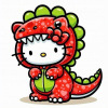 CUKROVÁ TLAČ Opłatek na Tort Cukrová hmota Hello Kitty Dinosaurus Oblečenie