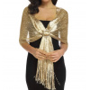 B-TOP Večerný slávnostný trblietavý zlatý šál cez ramená – elegantný dámsky doplnok