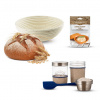 Rattanový kôš na kysnutie chleba so súpravou na kvások 15 dielov.