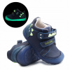 D.D STEP S073-52875 BAREFOOT KOŽENÉ SVIETIACE TOPÁNKY ROYAL BLUE DINO R 22
