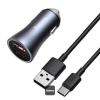 Nabíječka do auta Baseus Golden Contactor Pro s kabelem USB-C 1m 40W 1x USB, 1x USB-C šedá TZCCJD-0G