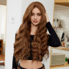 Žiarivá orieškovohnedá parochňa Marika si sieťkou (lace front)