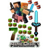 CUKROVÁ TLAČ jedlý obrázok na tortu Cukrová hmota MINECRAFT HRA CREEPER SADA 10