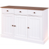 ITL Široká kombinovaná komoda z masívu Carson-biela/hnedá
