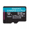 512 GB . microSDXC karta Kingston Canvas Go Plus, bez adaptéra (SDCG3/512GBSP)
