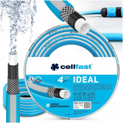 10-260 Cellfast Záhradná hadica Ideal 3/4 20m (Záhradná hadica 3/4" 20 m Cellfast IDEÁLNA pre vodu 4-vrstvová SILNÁ flexibilná)