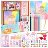 Kreatívna súprava pre dievča, 54 ks - zápisník, nálepky, tenké popisovače