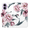 Flip pouzdro iSaprio - Apple iPhone 17 - Pink Flowers s kapsičkami na karty (Flipové knížkové pouzdro, obal, kryt iSaprio s přihrádkami na karty a motivem)