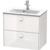 DURAVIT Brioso závesná skrinka pod umývadlo Compact, 2 zásuvky, 620 x 389 x 553 mm, biela vysoký lesk, BR411002222