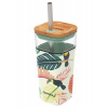 Quokka Cube, Sklenený pohár so silikónovým povrchom Toucans, 540ml, 40056