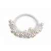 Gumička do vlasov / náramok s brúsenými korálikmi a perlami Transparent 1ks