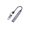 Canyon DS-02, USB-C Hub, 4 porty, 3xUSB 2.0 480Mbps, 1xUSB 3.0, 5Gbps, USB-C/USB-A adaptér, šedá CNS-TDS02G