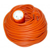 Solight PS28 predlžovací kábel - spojka, 1 zásuvka, oranžová, plochá, 30m