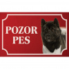 Akita Inu - Kovová tabuľka POZOR PES