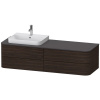 DURAVIT Happy D.2 Plus závesná skrinka pod umývadlo pod dosku (umývadlo vľavo), 4 zásuvky, 1600 x 550 x 408 mm, orech kartáčovaný, HP4973L6969