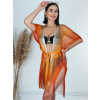 Dámske háčkované kimono s viazačkou - oranžovo-červené - UNI
