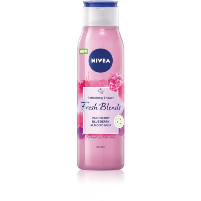 Nivea Fresh Blends Raspberry & Blueberry & Almond Milk osviežujúci sprchový gél 300ml