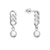 Strieborné náušnice visiace gulička na retiazke 61027