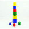 Kubus pyramída skladačka guľatá plast 4 farby 9x9x8cm 12m+