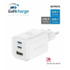 SWISSTEN SÍŤOVÝ ADAPTÉR GaN 2x USB-C 65W PD + 1x USB-A 18W QC BÍLÝ 22071400 Swissten