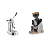 La Pavoni Stradivari Lusso + Eureka Mignon Single Dose, Chrome & Oak
