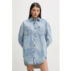 Rifľové šaty Fiorucci Angel Print Denim Shirt Dress mini, rovný strih, W02SPDDR313DN03DN02 modrá 38