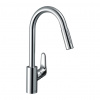Hansgrohe Focus M41 - Kuchynská páková batéria 240, Eco, vyťahovateľná sprška, 2jet, sBox, chróm 73895000