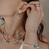 Inspirace 140 - Dámský set šperků – sladkovodní perly, tyrkysový magnezit LOOK140