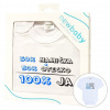 NEW BABY Body s potlačou New Baby 50% MAMIČKA + 50% OTECKO - 100% JA modré - darčekové balenie - 56