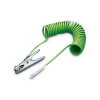 Špirálový uzemňovací kábel s 1 uzemňovacími kliešťami a očkom, dĺžka 3 m