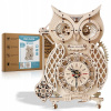 Puzzle DREWNIANE 3D SOWA ZEGAR Drevené, 115 dielikov, Veľká SOVA 28cm, Darček