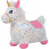 Teddies hopsadlo jednorožec plyš bílý s hvězdičkami výš sedla 23cm na bat se zvukem