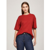Tommy Hilfiger dámske červené tričko WW0WW41191 XS