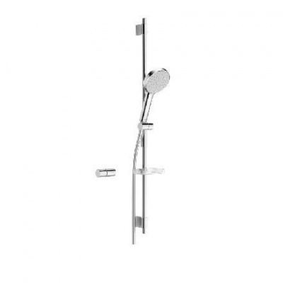 Hansa Activejet - Set sprchovej hlavice, 1 prúd, tyče a hadice, svetlosivá/chróm 84370110