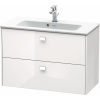 DURAVIT Brioso závesná skrinka pod umývadlo Compact, 2 zásuvky, 820 x 389 x 553 mm, biela vysoký lesk, BR411102222