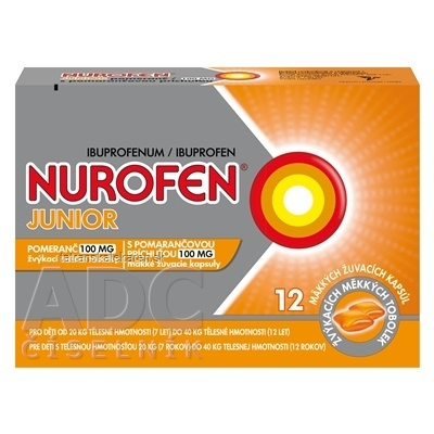 NUROFEN Junior s pomarančovou príchuťou 100 mg cps mdl 100 mg (blis.PVC/PE/PVDC/Al) 1x12 ks