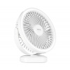 Vayox | LED nabíjací stolný ventilátor s LED svetlom 3W/5V USB 2400 mAh biely | BX0059
