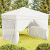 Skladací párty stan s bočnicami biely 3x3 m-ForU-93531