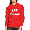 DÁMSKA BLUZA S KAPUCŇOU I LOVE Poland POĽSKO PL ČERVENÁ KRAJINA PATRIOTA - S