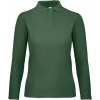 B&C | ID.001 LSL /women, Dámske piqué polo s dlhým rukávom, zelená bottle, 3XL