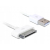 Kábel Partner Tele USB - Apple 30-pin 2 m biely